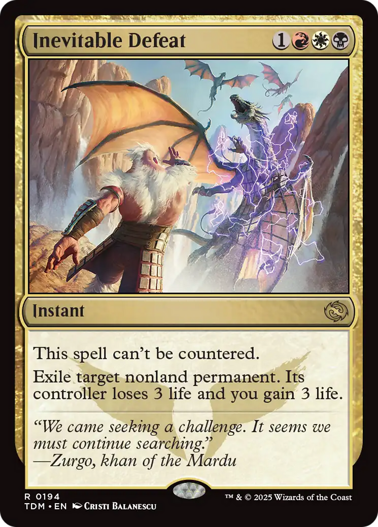 Inevitable Defeat [Tarkir: Dragonstorm] | The Time Vault CA