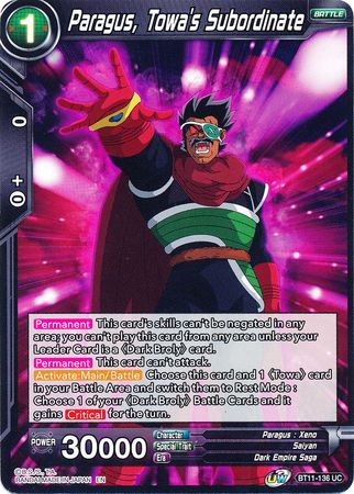 Paragus, Towa's Subordinate (BT11-136) [Vermilion Bloodline] | The Time Vault CA