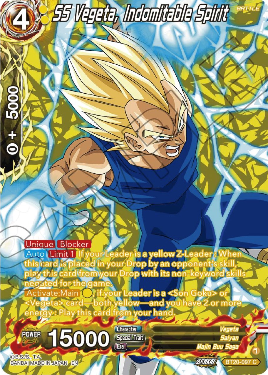 SS Vegeta, Indomitable Spirit (Silver Foil) (BT20-097) [Power Absorbed] | The Time Vault CA