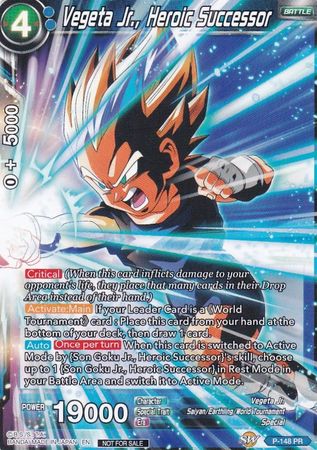 Vegeta Jr., Heroic Successor (Power Booster) (P-148) [Promotion Cards] | The Time Vault CA