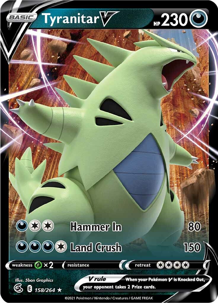 Tyranitar V (158/264) [Sword & Shield: Fusion Strike] | The Time Vault CA