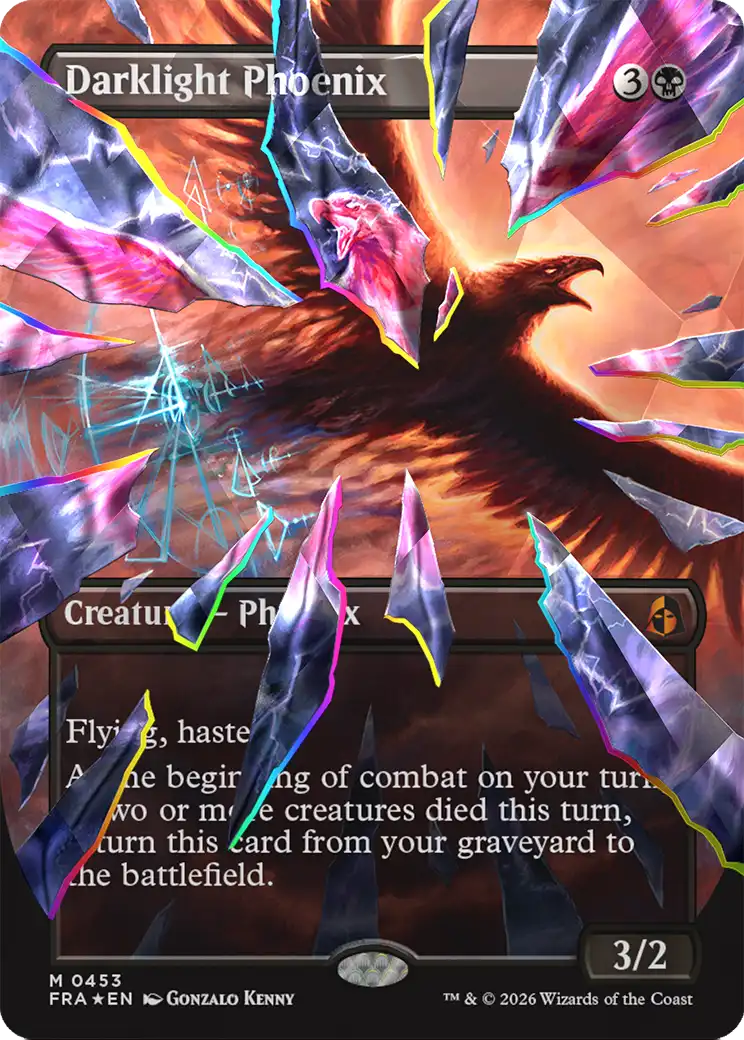 Darklight Phoenix (Borderless) (Facet Foil) (0453) [Reality Fracture] | The Time Vault CA