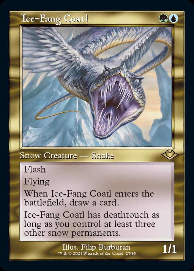 Ice-Fang Coatl (Retro Foil Etched) [Modern Horizons] | The Time Vault CA