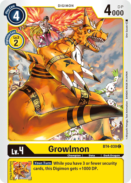 Growlmon [BT4-039] [Great Legend] | The Time Vault CA