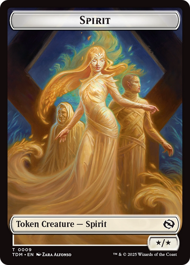 Spirit (0008) // Spirit (0009) Double-Sided Token [Tarkir: Dragonstorm Tokens] | The Time Vault CA