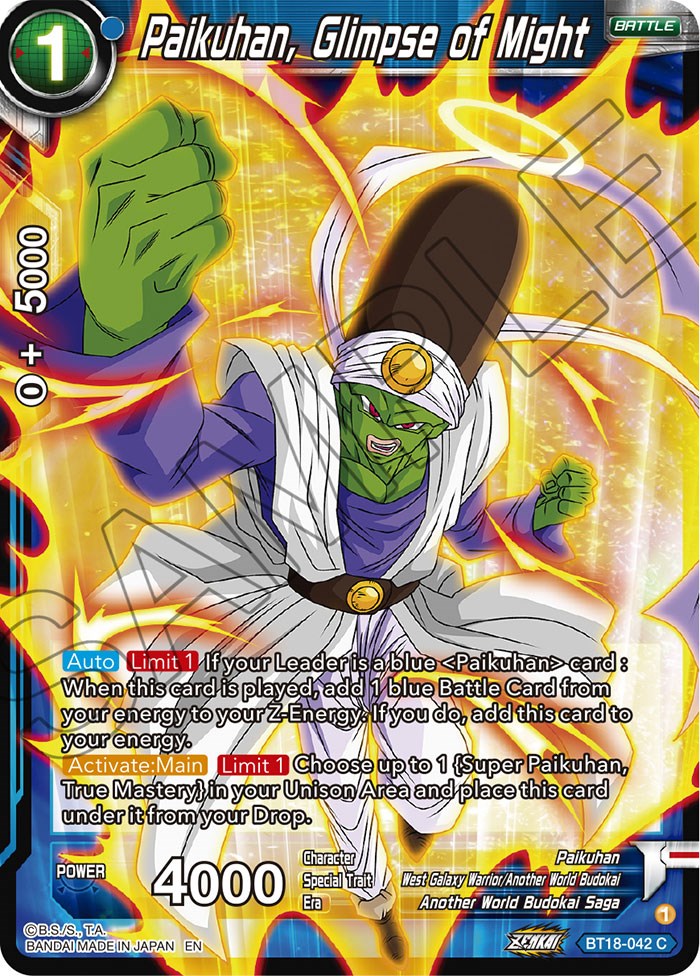 Paikuhan, Glimpse of Might (BT18-042) [Dawn of the Z-Legends] | The Time Vault CA