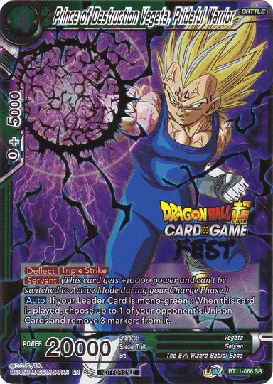 Prince of Destruction Vegeta, Prideful Warrior (Card Game Fest 2022) (BT11-066) [Tournament Promotion Cards] | The Time Vault CA
