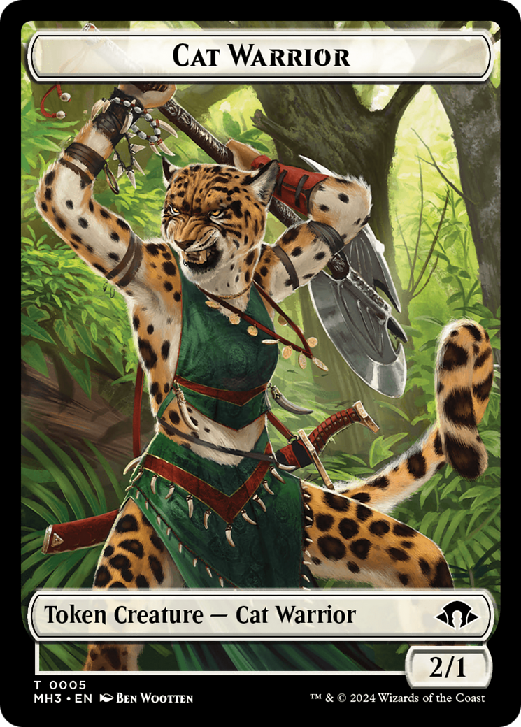 Cat Warrior // Energy Reserve Double-Sided Token [Modern Horizons 3 Tokens] | The Time Vault CA