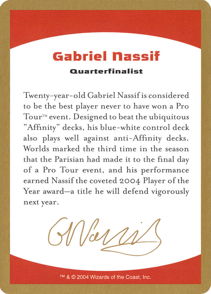 Gabriel Nassif Bio [World Championship Decks 2004] | The Time Vault CA