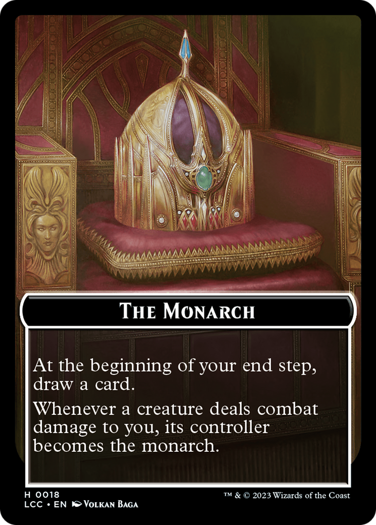 The Monarch // Dinosaur Double-Sided Token [The Lost Caverns of Ixalan Commander Tokens] | The Time Vault CA