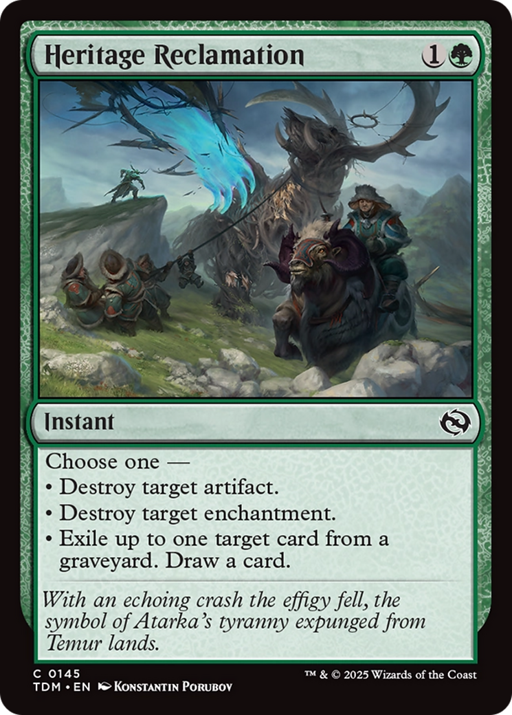 Heritage Reclamation [Tarkir: Dragonstorm] | The Time Vault CA