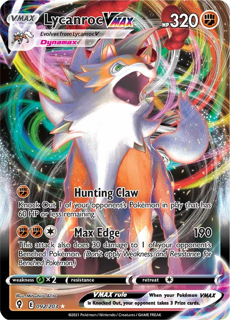 Lycanroc VMAX (092/203) [Sword & Shield: Evolving Skies] | The Time Vault CA