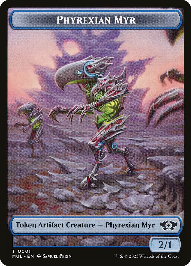 Phyrexian Myr // Dinosaur Double-Sided Token [March of the Machine Tokens] | The Time Vault CA