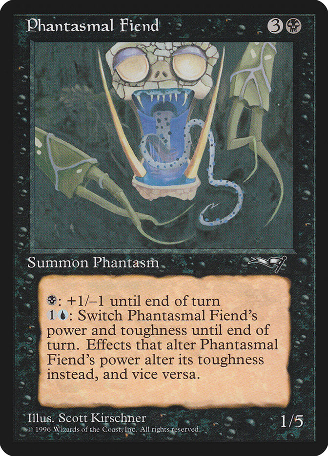 Phantasmal Fiend (Dark Green Background) [Alliances] | The Time Vault CA