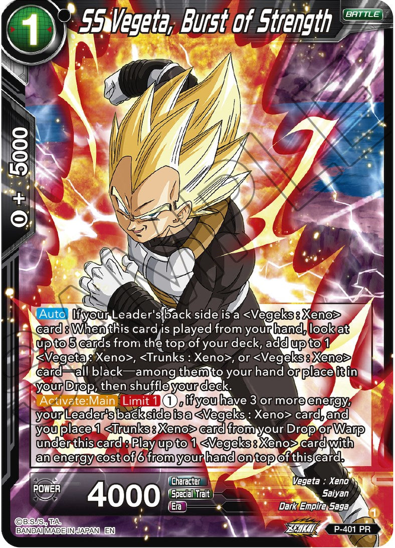 SS Vegeta, Burst of Strength (P-401) [Promotion Cards] | The Time Vault CA