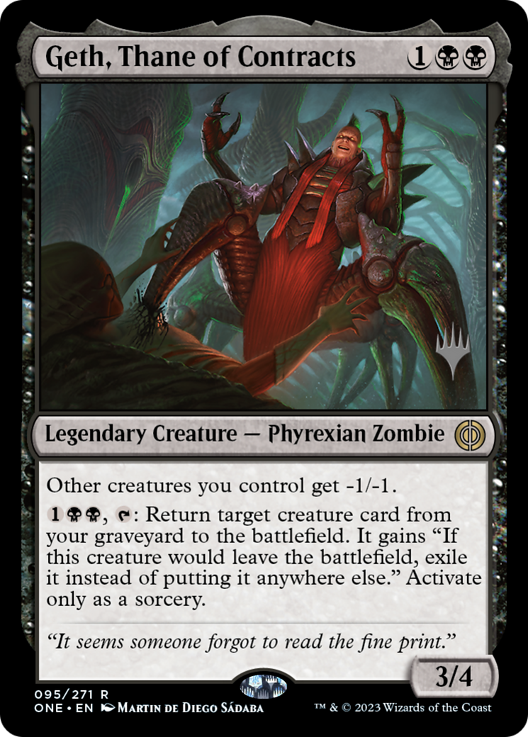 Geth, Thane of Contracts (Promo Pack) [Phyrexia: All Will Be One Promos] | The Time Vault CA