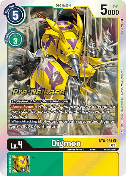 Digmon [BT8-051] [New Awakening Pre-Release Cards] | The Time Vault CA