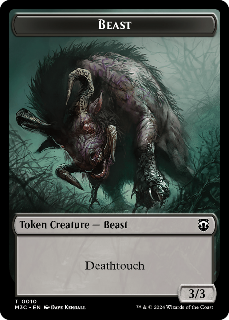 Beast (0010) (Ripple Foil) // Shapeshifter (0008) Double-Sided Token [Modern Horizons 3 Commander Tokens] | The Time Vault CA