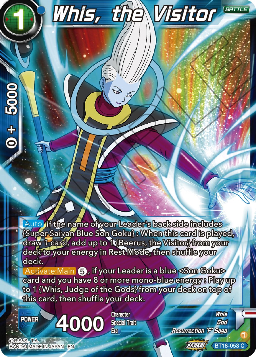 Whis, the Visitor (BT18-053) [Dawn of the Z-Legends] | The Time Vault CA