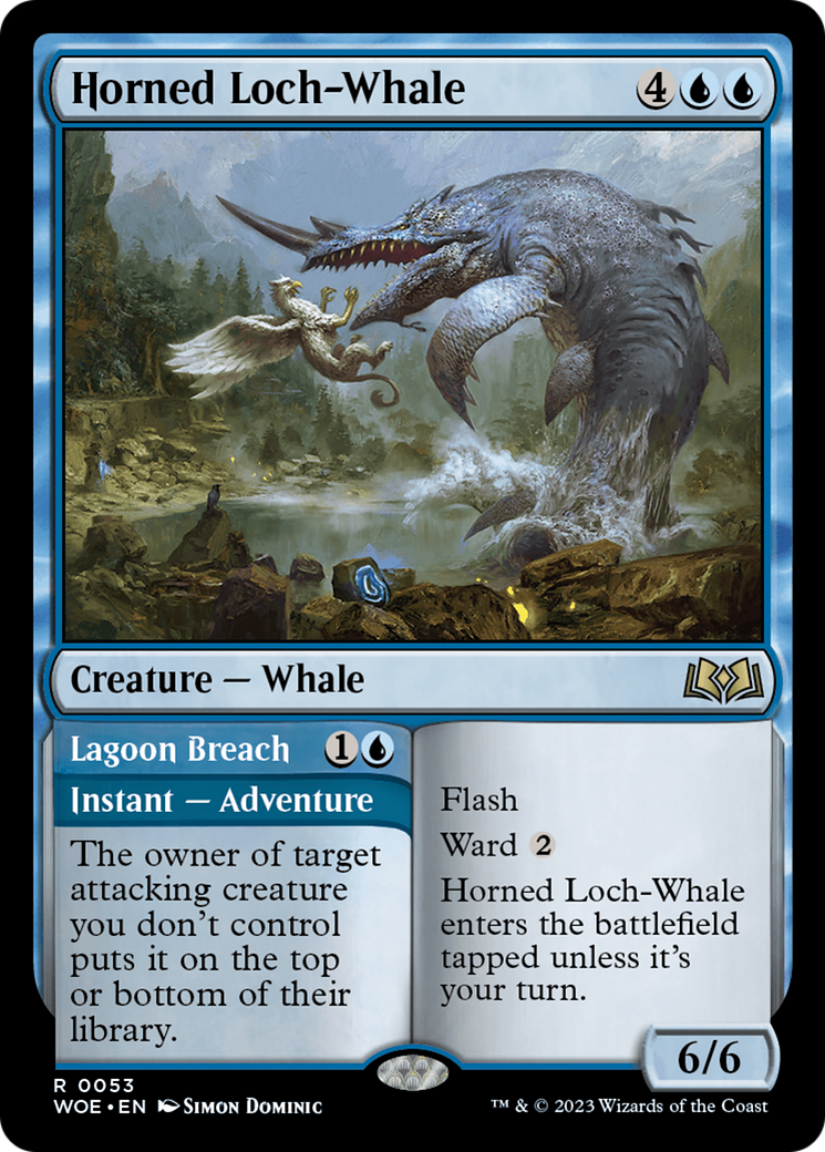 Horned Loch-Whale // Lagoon Breach [Wilds of Eldraine] | The Time Vault CA