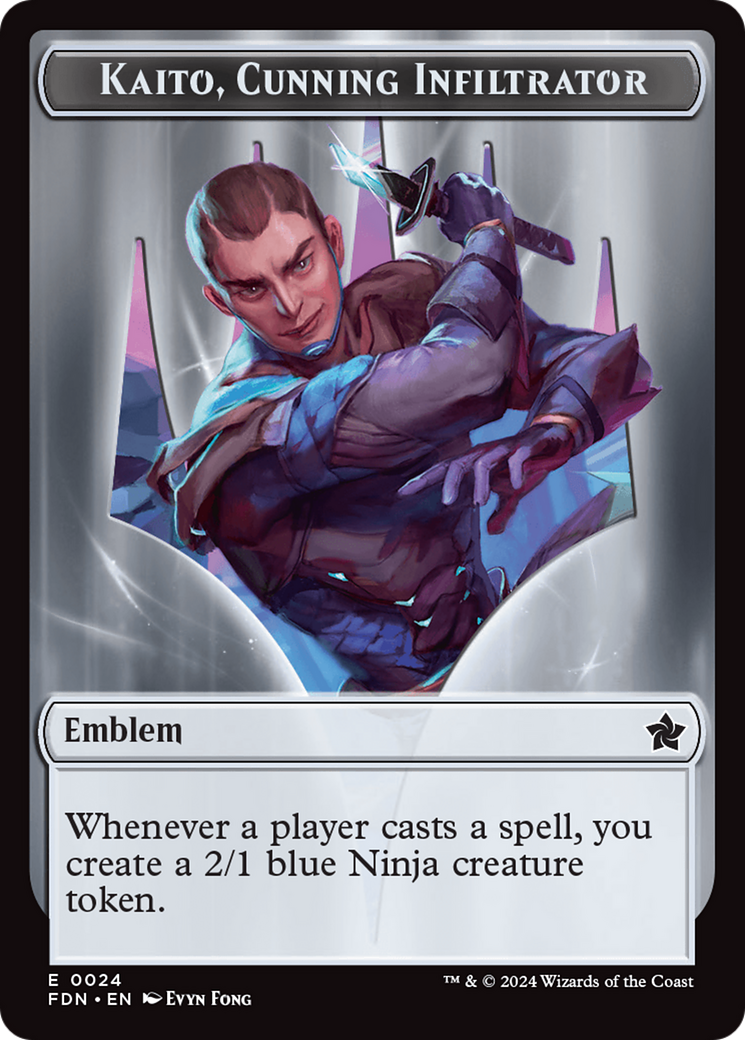 Emblem - Kaito, Cunning Infiltrator // Ninja Doubled-Sided Token [Foundations Tokens] | The Time Vault CA