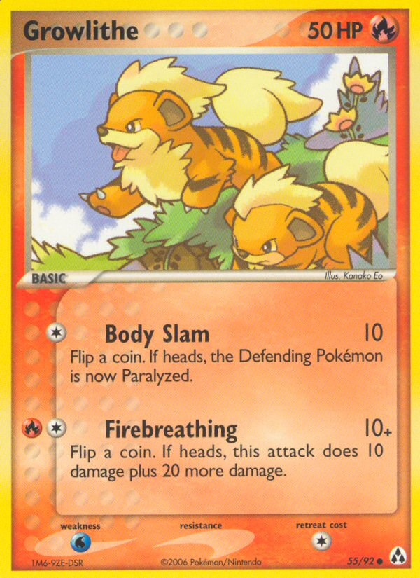 Growlithe (55/92) [EX: Legend Maker] | The Time Vault CA