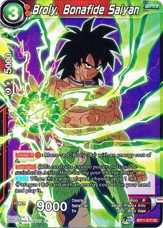 Broly, Bonafide Saiyan (BT11-017) [Vermilion Bloodline 2nd Edition] | The Time Vault CA