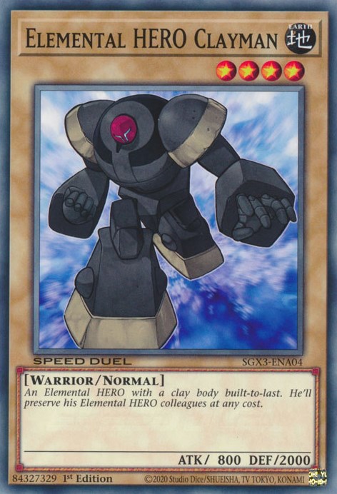 Elemental HERO Clayman [SGX3-ENA04] Common | The Time Vault CA