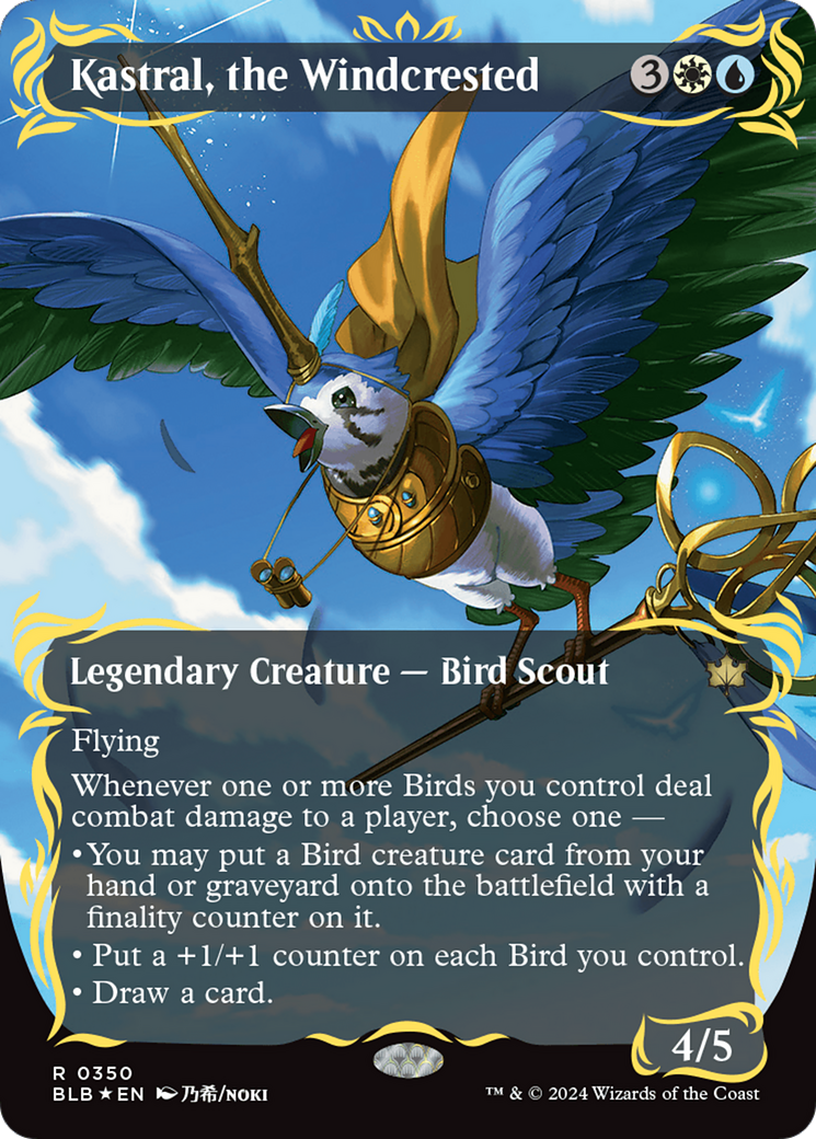 Kastral, the Windcrested (Borderless) (Raised Foil) [Bloomburrow] | The Time Vault CA