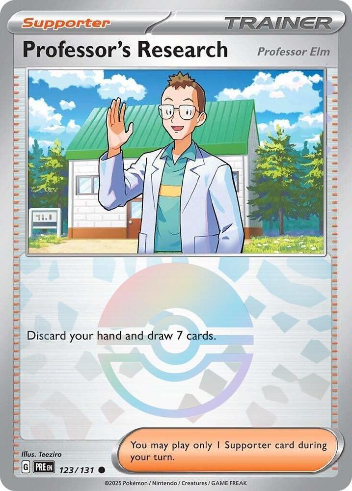 Professor's Research (123/131) [Professor Elm] (Poke Ball Pattern) [Scarlet & Violet: Prismatic Evolutions] | The Time Vault CA