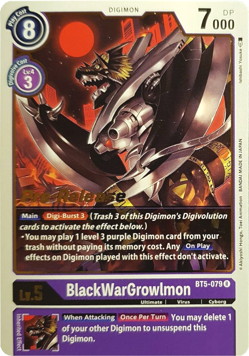 BlackWarGrowlmon [BT5-079] [Battle of Omni Pre-Release Promos] | The Time Vault CA