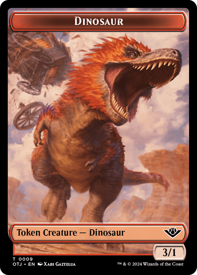 Treasure // Dinosaur Double-Sided Token [Outlaws of Thunder Junction Tokens] | The Time Vault CA