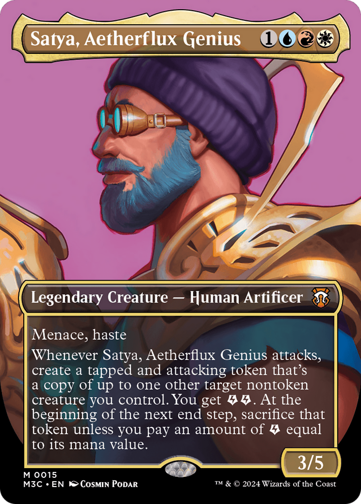 Satya, Aetherflux Genius (Borderless) [Modern Horizons 3 Commander] | The Time Vault CA