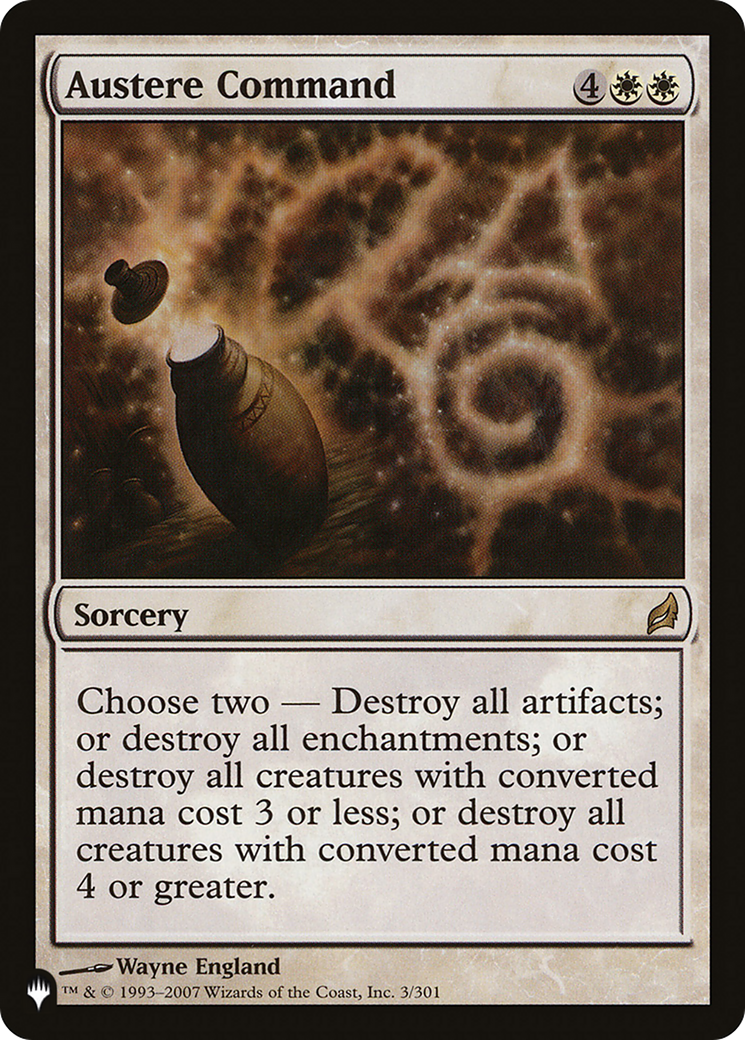 Austere Command [The List] | The Time Vault CA
