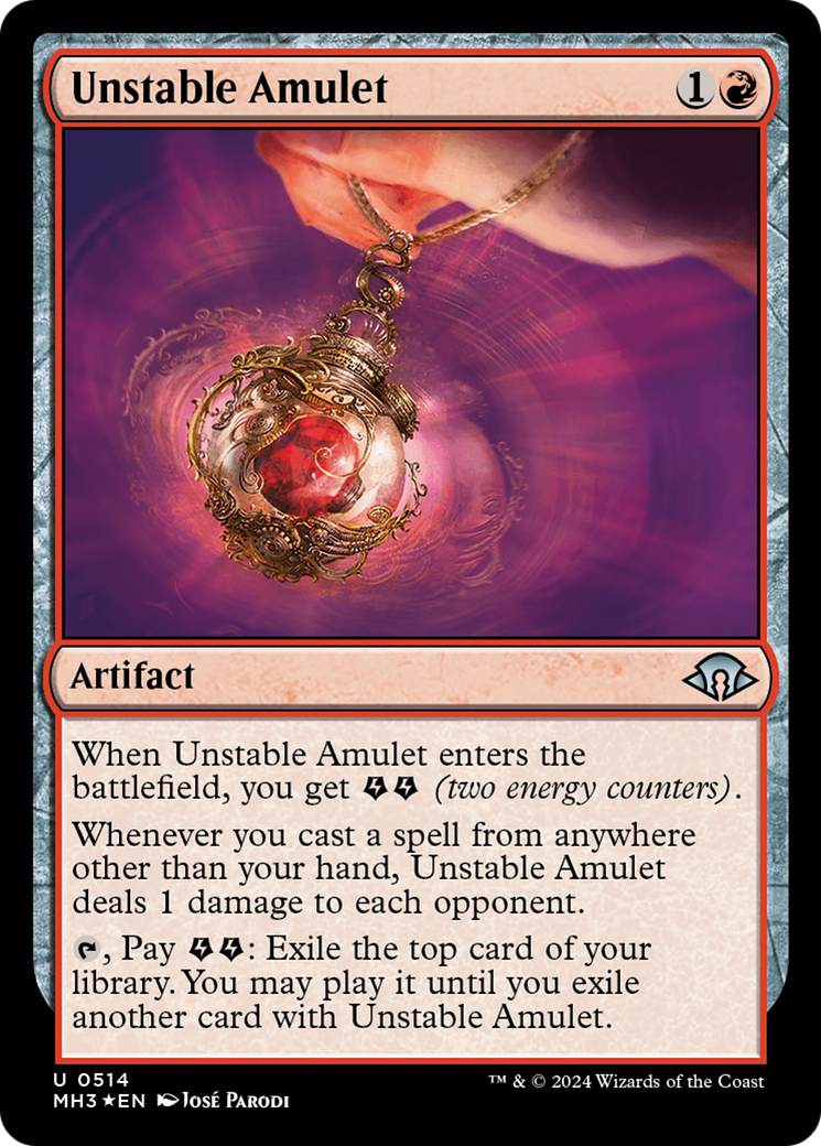 Unstable Amulet (Ripple Foil) [Modern Horizons 3] | The Time Vault CA