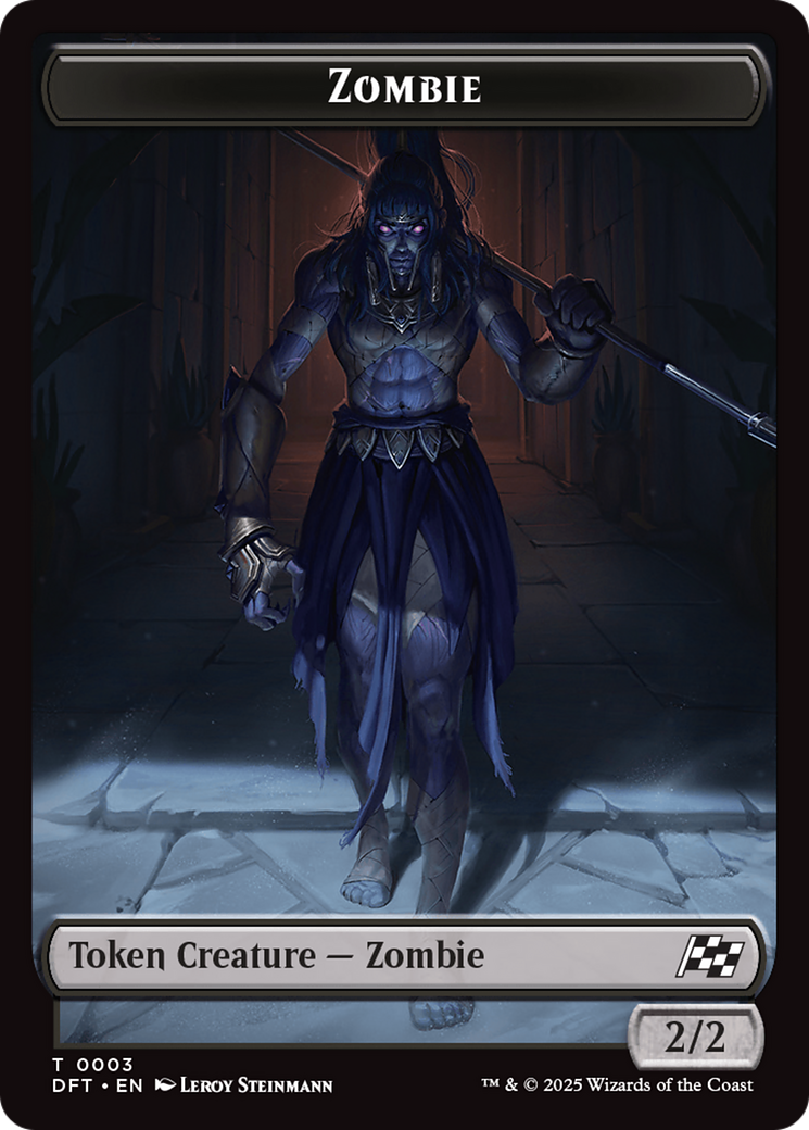 Zombie Warrior // Zombie (0003) Double-Sided Token [Aetherdrift Tokens] | The Time Vault CA