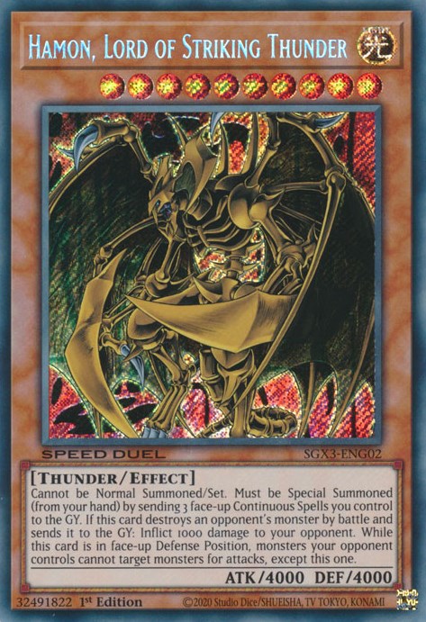 Hamon, Lord of Striking Thunder [SGX3-ENG02] Secret Rare | The Time Vault CA