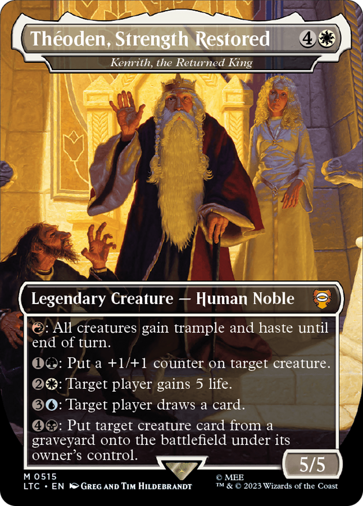Theoden, Strength Restored - Kenrith, the Returned King (Borderless) [The Lord of the Rings: Tales of Middle-Earth Commander] | The Time Vault CA