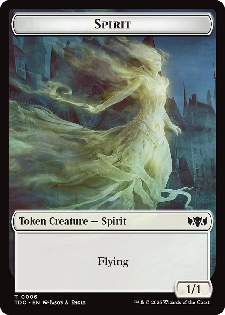 Spirit // Treasure Double-Sided Token [Tarkir: Dragonstorm Commander Tokens] | The Time Vault CA