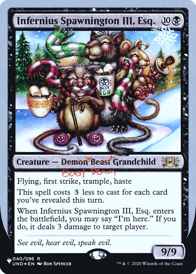 Infernius Spawnington III, Esq. (Unfinity Foil Edition) [The List] | The Time Vault CA