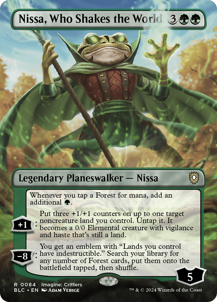 Nissa, Who Shakes the World (Borderless) [Bloomburrow Commander] | The Time Vault CA