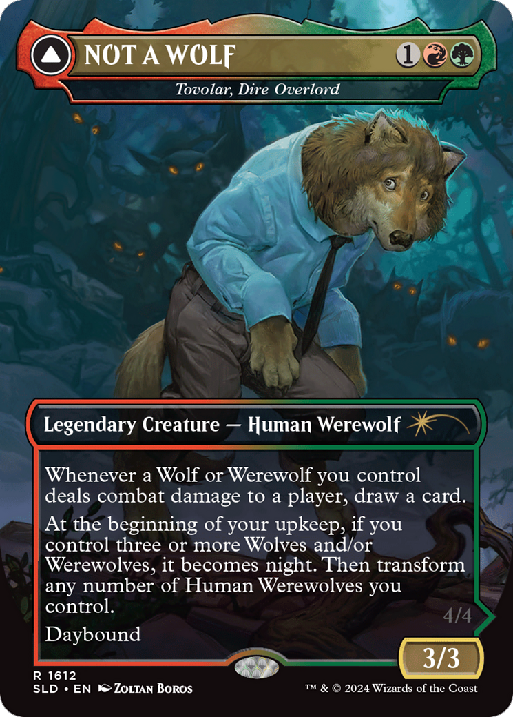 NOT A WOLF - Tovolar, Dire Overlord (Rainbow Foil) [Secret Lair Drop Series] | The Time Vault CA