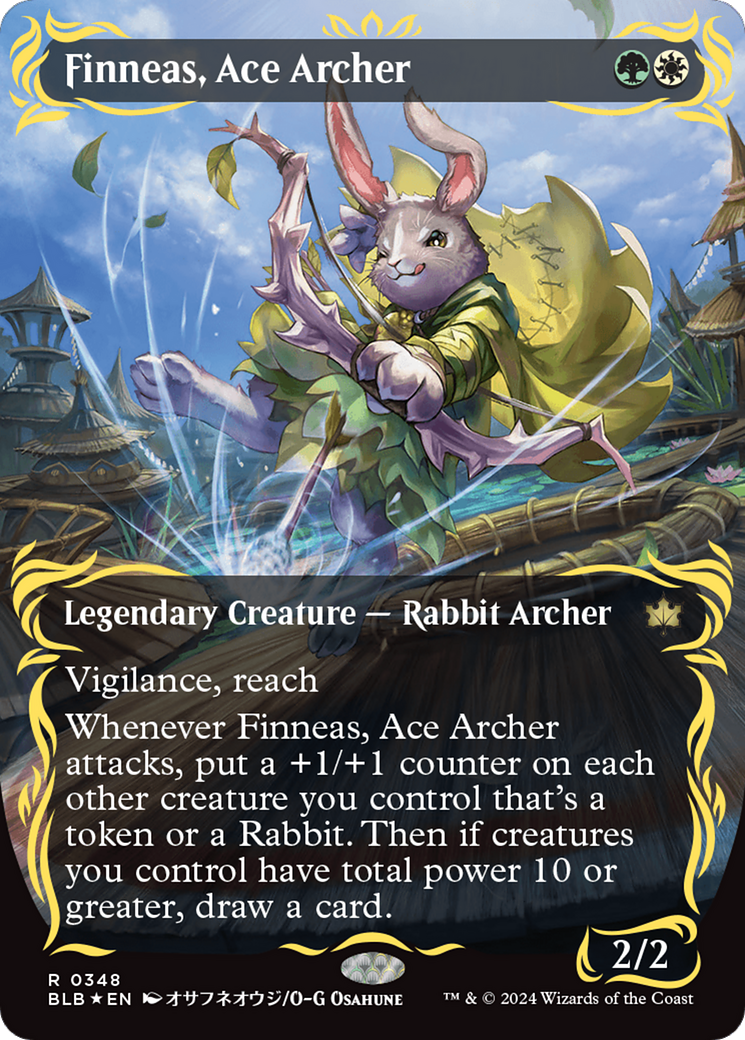 Finneas, Ace Archer (Borderless) (Raised Foil) [Bloomburrow] | The Time Vault CA