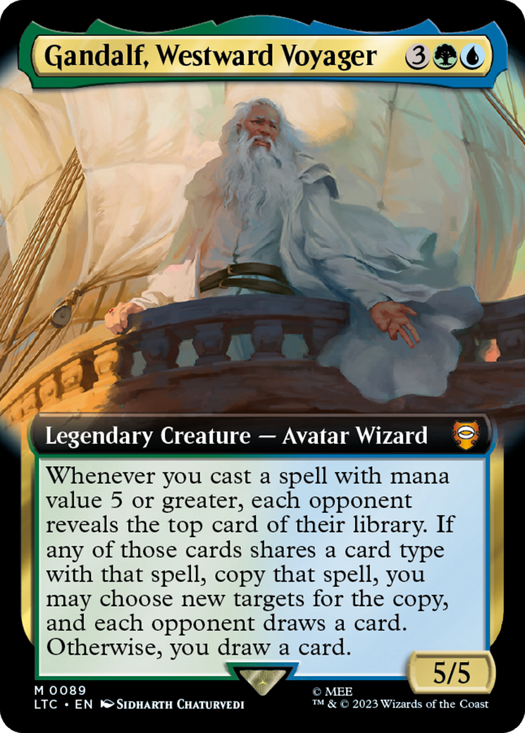 Gandalf, Westward Voyager (Extended Art) [The Lord of the Rings: Tales of Middle-Earth Commander] | The Time Vault CA