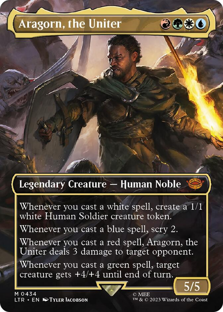 Aragorn, the Uniter (Borderless Alternate Art) [The Lord of the Rings: Tales of Middle-Earth] | The Time Vault CA