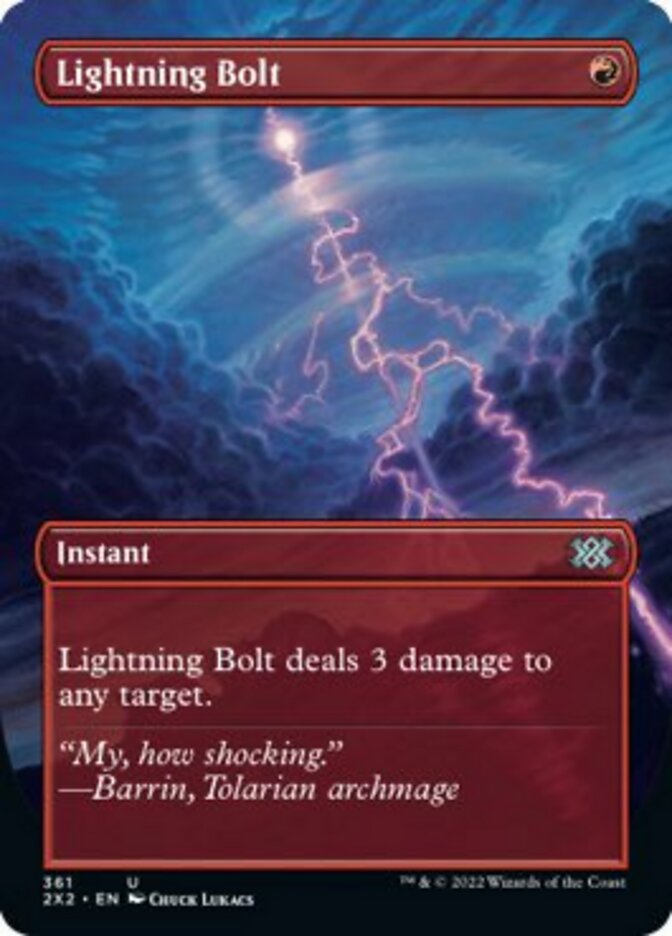 Lightning Bolt (Borderless Alternate Art) [Double Masters 2022] | The Time Vault CA