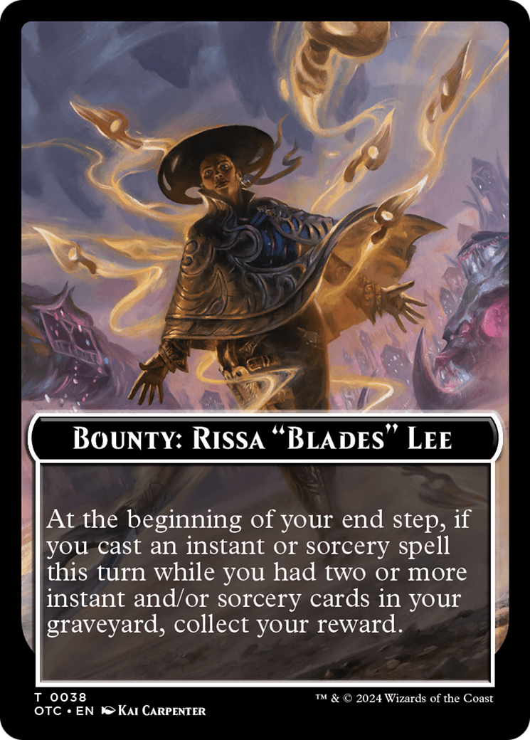 Bounty: Rissa "Blades" Lee // Bounty Rules Double-Sided Token [Outlaws of Thunder Junction Commander Tokens] | The Time Vault CA