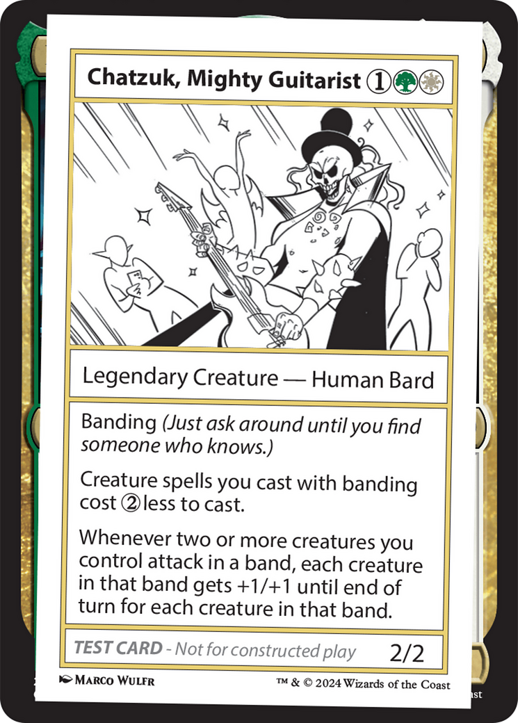 Chatzuk, Mighty Guitarist [Mystery Booster 2 Playtest Cards] | The Time Vault CA