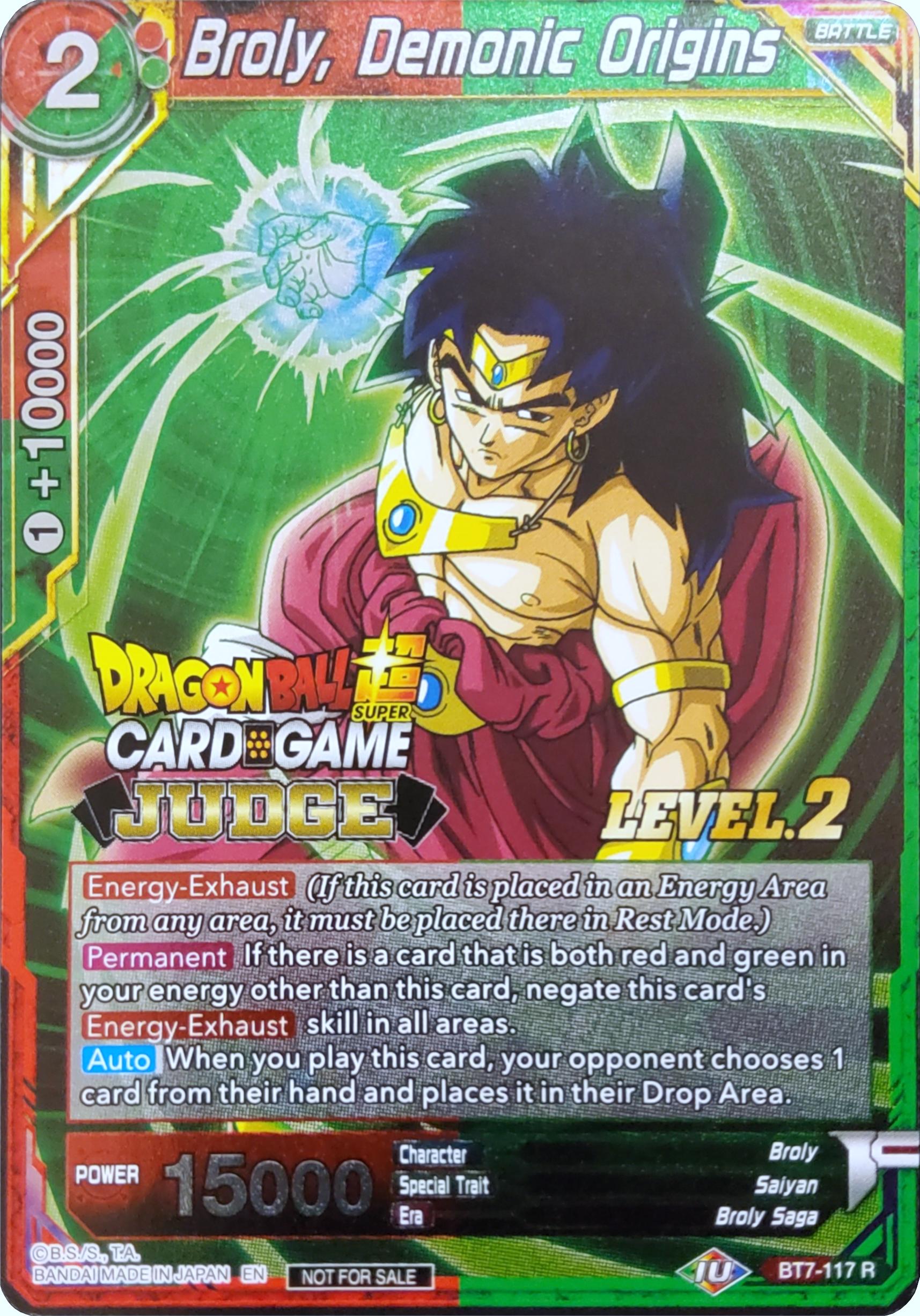 Broly, Demonic Origins (Level 2) (BT7-117) [Judge Promotion Cards] | The Time Vault CA