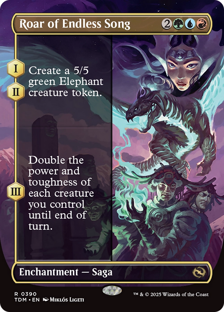 Roar of Endless Song (Borderless) [Tarkir: Dragonstorm] | The Time Vault CA